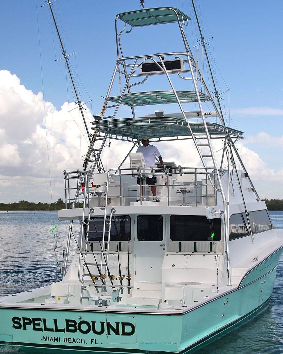 The 57-foot Spellbound seen from the stern, Miami Beach