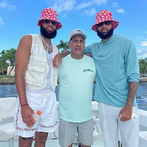 Captain Manny with two guests aboard Spellbound, Miami