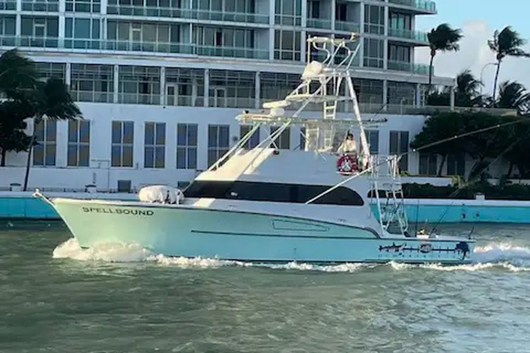The 57-foot Spellbound running off Miami